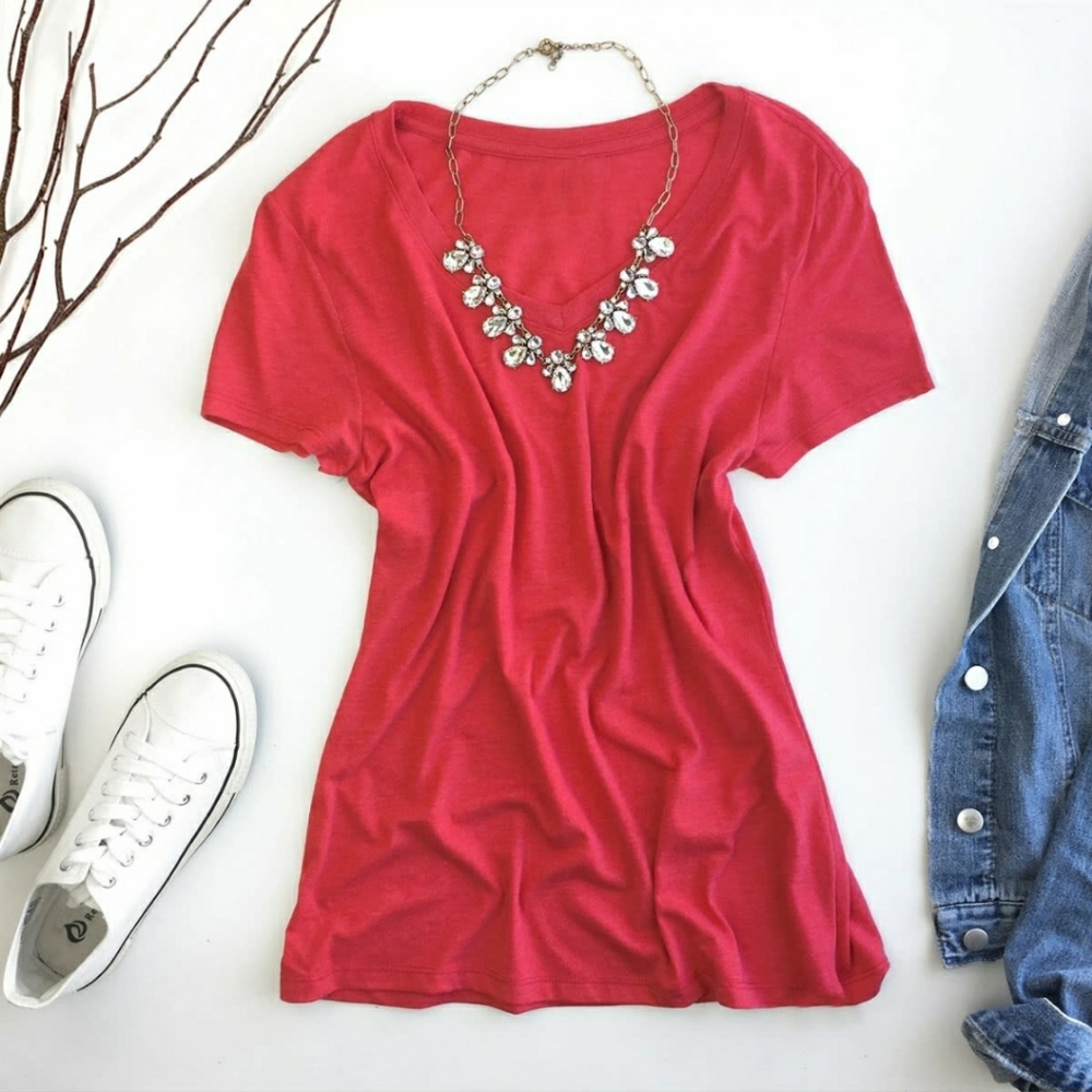 Bella Canvas Red Scoop Neck Shirt | Sz XL